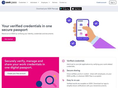 SEEK Pass website